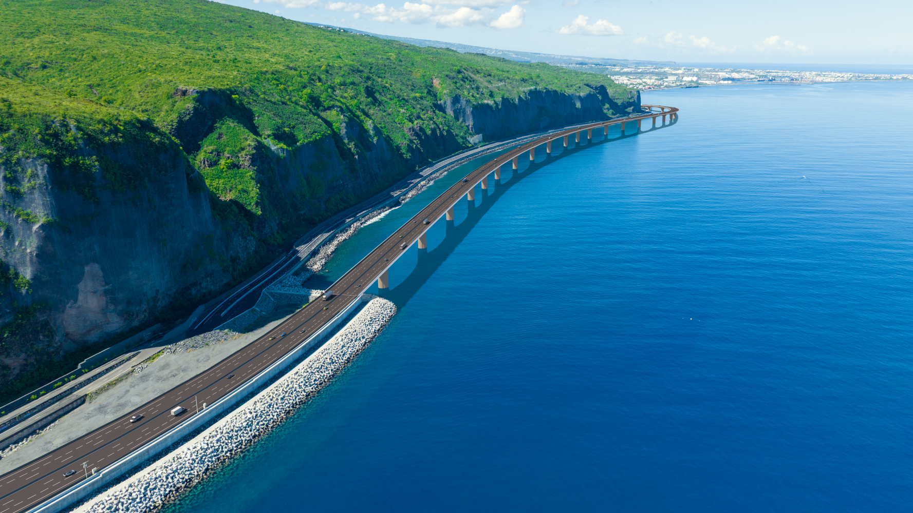 Evolution du projet Nouvelle Route du Littoral 2 sur l'ile de la Réunion
