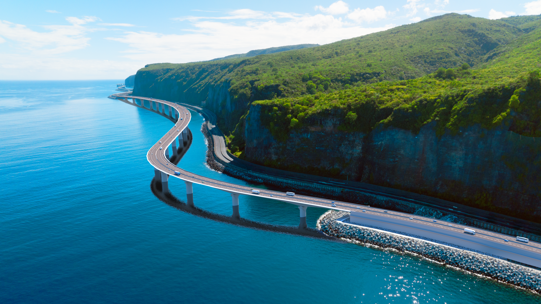 Evolution du projet Nouvelle Route du Littoral 2 sur l'ile de la Réunion