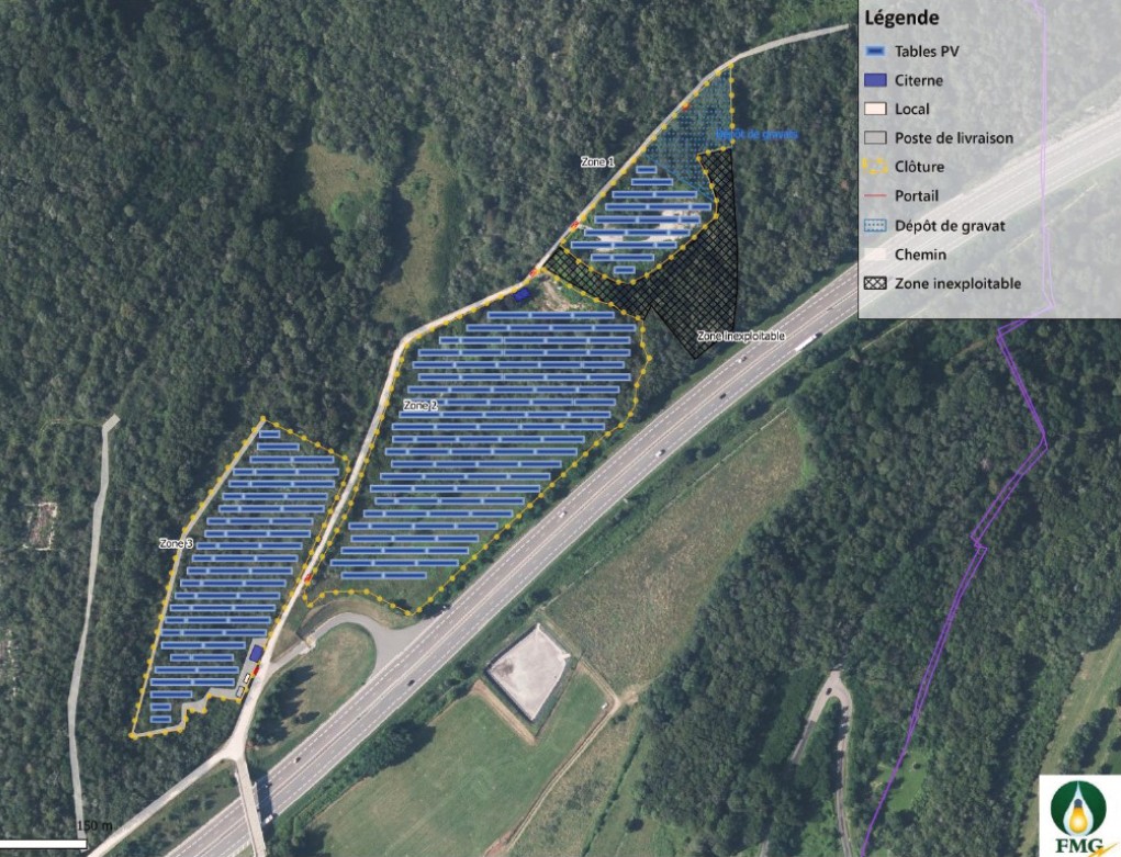 Centrale photovoltaïque au sol sur la commune de Poncin 01450